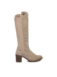 Rieker Kozaki CEO-Y2050-60 Szary. Szare kozaki damskie Rieker, bez wzorów, ze skóry, bez obcasa, na słupku, bez zapięcia. Za 459.99 zł.