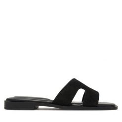 Klapki DeeZee. Czarne klapki damskie DeeZee, bez wzorów, bez obcasa, bez zapięcia. Za 139.99 zł.