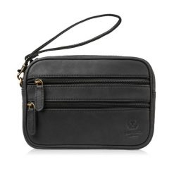 Saszetka męska skórzana do ręki vintage czarna Paolo Peruzzi T-129-HBL. Czarne saszetki i nerki męskie ze skóry, do ręki. Za 129.00 zł.