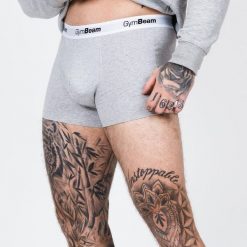 Bokserki męskie fitness szare Essentials 3-pak. Szare bokserki męskie GYMBEAM, bez wzorów, z bawełny. Za 85.90 zł.