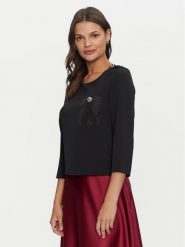 Rinascimento Bluzka CFC0119904003 Czarny Regular Fit. Czarne bluzki damskie Rinascimento, m, bez wzorów, z syntetyku, bez kołnierzyka, bez ramiączek. Za 209.99 zł.