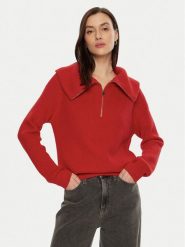 Morgan Sweter 242-MCOLAR Czerwony Regular Fit. Czerwone swetry nierozpinane damskie Morgan, s, bez wzorów, z syntetyku, bez kołnierzyka, bez ramiączek. Za 189.99 zł.