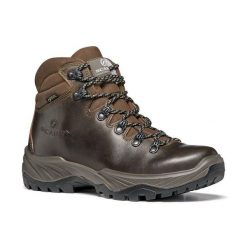 Buty trekkingowe damskie Scarpa Terra GTX brązowe wodoodporne. Brązowe obuwie trekkingowe damskie Scarpa, bez zapięcia. Za 639.99 zł.