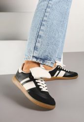 Czarne Sneakersy Tenisówki Ozdobione Wywinięciem Myrloria. Czarne trampki i tenisówki damskie Born2be, bez wzorów, z jeansu, bez zapięcia. Za 84.99 zł.