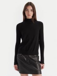 HUGO Sweter Sedenniak 50549771 Czarny Regular Fit. Czarne swetry nierozpinane damskie Hugo, m, bez wzorów, z wełny, bez kołnierzyka, bez ramiączek. Za 609.99 zł.