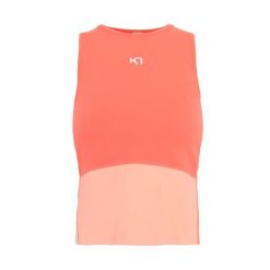 Damski tank top Kari Traa Linnea. Brązowe topy damskie Kari Traa, bez wzorów, sportowe, bez kołnierzyka, bez ramiączek. Za 273.50 zł.