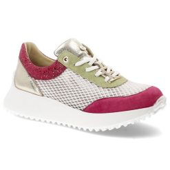 Różowe Sneakersy Armodo Obuwie Damskie Premium. Czerwone obuwie sportowe damskie Armodo, z aplikacjami, z jeansu, bez zapięcia. Za 359.00 zł.