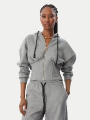 Just Cavalli Bluza 81PAIE22 CF102 Szary Slim Fit. Szare bluzy damskie Just Cavalli, s, bez wzorów, bez ramiączek, bez kaptura. Za 1,179.00 zł.