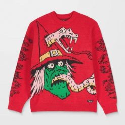 Volcom Sweter Villard Czerwony. Czerwone swetry męskie Volcom, bez wzorów, sportowe, bez kołnierzyka, bez ramiączek. Za 465.26 zł.