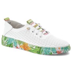 Półbuty damskie Artiker, cholewka ze skóry naturalnej perforowana struktura i zaokrąglony nosek, białe, 58C0441. Białe półbuty damskie Artiker, bez wzorów, ze skóry, eleganckie, bez obcasa, bez zapięcia. Za 169.90 zł.