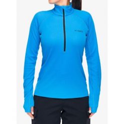 Bluza z zamkiem damska Columbia DriVenture Half Zip. Niebieskie bluzy damskie Columbia, bez wzorów, sportowe, bez ramiączek, bez kaptura. Za 329.99 zł.
