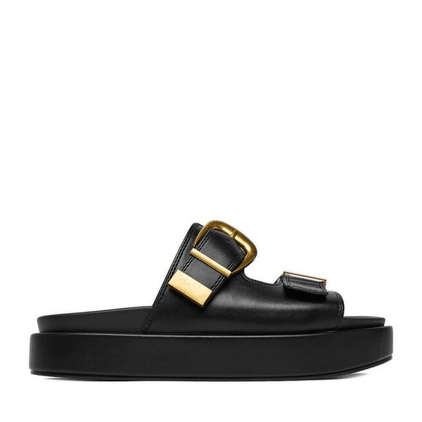 Klapki DeeZee. Czarne klapki damskie DeeZee, bez wzorów, bez obcasa, bez zapięcia. Za 149.99 zł.