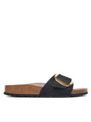 Birkenstock Klapki Madrid Big Buckle 1032965 Czarny. Czarne klapki damskie Birkenstock, bez wzorów, ze skóry, bez obcasa, bez zapięcia. Za 494.99 zł.