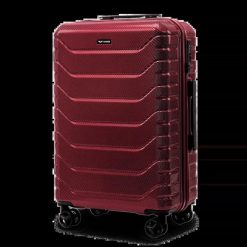 Walizka średnia Wings CRAKE 24" WINE RED. Czerwone walizki damskie Wings, bez wzorów, z materiału, duże. Za 209.93 zł.
