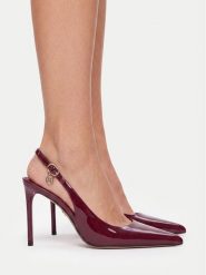 Nine West Szpilki EO-TS6384-01 Bordowy. Czerwone szpilki damskie Nine West, bez wzorów, ze skóry, bez obcasa, na szpilce, bez zapięcia. Za 279.99 zł.
