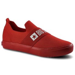 Czerwone Tenisówki Big Star Modne Obuwie Damskie. Czerwone trampki i tenisówki damskie BIG STAR, bez wzorów, z gumy, bez zapięcia. Za 99.99 zł.
