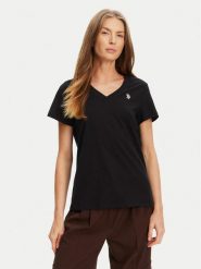 U.S. Polo Assn. T-Shirt WUP0635 Czarny Classic Fit. Czarne t-shirty damskie U.S. Polo Assn., s, bez wzorów, z bawełny, bez kołnierzyka, bez ramiączek. Za 99.99 zł.