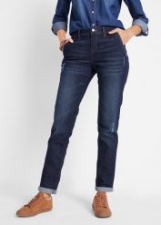 "Dżinsy ""komfort-stretch"" Boyfriend". Niebieskie jeansy damskie bonprix, z aplikacjami, z jeansu. Za 97.99 zł.