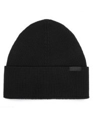 HUGO Czapka Sentyl 50569479 Czarny. Czarne czapki damskie Hugo, na zimę, bez wzorów, z bawełny. Za 209.99 zł.