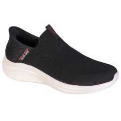 Buty sportowe Sneakersy męskie, Slip-Ins Ultra Flex 3.0 Smooth Step. Czarne buty sportowe męskie Skechers, bez wzorów, bez zapięcia, trekkingowe. Za 399.99 zł.