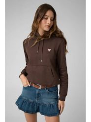 Guess Jeans Bluza W4YQ04 KC811 Brązowy ciemny Regular Fit. Brązowe bluzy damskie Guess Jeans, xxl, z aplikacjami, z bawełny, bez ramiączek, bez kaptura. Za 349.99 zł.