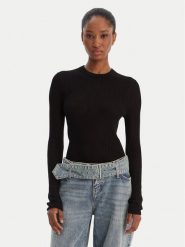 HUGO Sweter Somya_B 50554221 Czarny Slim Fit. Czarne swetry nierozpinane damskie Hugo, m, bez wzorów, z wiskozy, bez kołnierzyka, bez ramiączek. Za 449.99 zł.