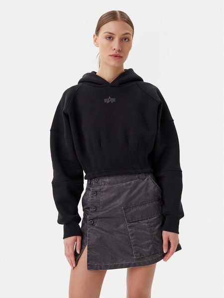 Alpha Industries Bluza 148041 Czarny Regular Fit. Czarne bluzy damskie Alpha Industries, xs, bez wzorów, z bawełny, bez ramiączek, bez kaptura. Za 269.99 zł.
