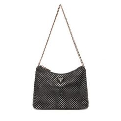 Torebka Guess. Czarne torebki do ręki damskie Guess, z aplikacjami, bez dodatków. Za 489.99 zł.