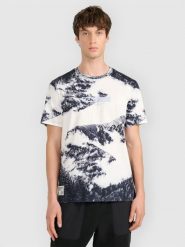 4F T-shirt regular z nadrukiem męski - czarny XXL. Czarne t-shirty męskie 4F, m, bez wzorów, z materiału, bez kołnierzyka, bez ramiączek. Za 79.99 zł.