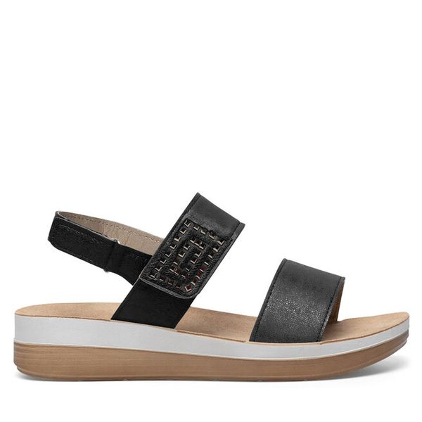 Sandały Inblu. Czarne sandały damskie Inblu, bez wzorów, bez obcasa, na płaskiej podeszwie, bez zapięcia. Za 119.99 zł.