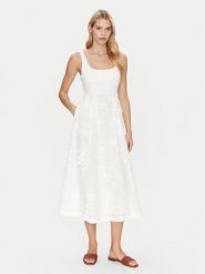 Munthe Sukienka letnia Fronia 251134825125 Écru Regular Fit. Sukienki damskie Munthe, na lato, bez wzorów, z bawełny, bez kołnierzyka, bez ramiączek. Za 1,869.00 zł.