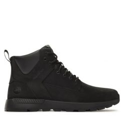 Trzewiki Timberland. Czarne botki męskie Timberland, bez wzorów, bez obcasa, bez zapięcia. Za 549.99 zł.