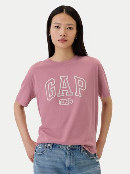 Gap T-Shirt 500012-03 Różowy Oversize. Czerwone t-shirty damskie GAP, xs, bez wzorów, z bawełny, bez kołnierzyka, bez ramiączek. Za 99.99 zł.