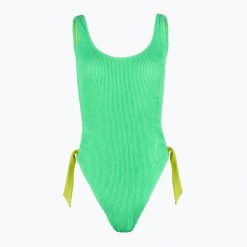 Strój kąpielowy jednoczęściowy damski Hurley Solid Scrunch Moderate One Piece. Zielone stroje kąpielowe damskie Hurley, l, bez wzorów. Za 189.99 zł.