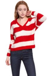 DAMSKI SWETER WRANGLER LOOSE KNIT FORMULA RED W8109PZWO 112132228. Czerwone swetry nierozpinane damskie Wrangler, m, bez wzorów, z tkaniny, bez kołnierzyka, bez ramiączek. W wyprzedaży za 49.99 zł.