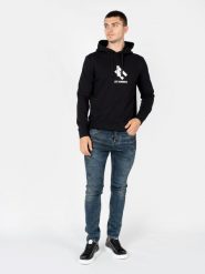 Les Hommes Bluza "Hoodie LH" | LBH1006700P | Mężczyzna | Czarny. Czarne bluzy męskie Les Hommes, m, bez wzorów, z bawełny, bez kaptura. W wyprzedaży za 579.00 zł.