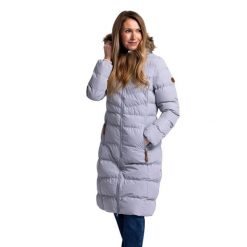 Ocieplana Kurtka Damska Audrey. Niebieskie kurtki sportowe damskie Trespass, na zimę, xs, bez wzorów, z futra, bez ramiączek, z kapturem, trekkingowe. Za 420.99 zł.