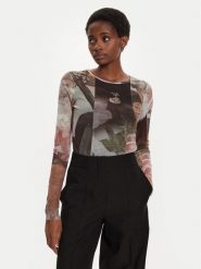 Desigual Bluzka Carson 24WWTK59 Brązowy Regular Fit. Brązowe bluzki damskie Desigual, s, bez wzorów, z syntetyku, bez kołnierzyka, bez ramiączek. Za 149.99 zł.