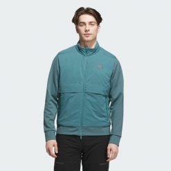 Kurtka Ultimate365 Tour Frostguard Full-Zip. Niebieskie kurtki męskie Adidas, bez wzorów, sportowe, bez kaptura. Za 999.00 zł.