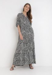Czarna Sukienka Nemesia. Czarne sukienki damskie Born2be, l, bez wzorów, z bawełny, bez kołnierzyka, bez ramiączek, maxi, rozkloszowane. Za 99.99 zł.