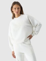 4F Bluza dresowa nierozpinana bez kaptura damska - biała L. Białe bluzy damskie 4F, l, bez wzorów, z bawełny, klasyczne, bez ramiączek, bez kaptura. W wyprzedaży za 129.99 zł.