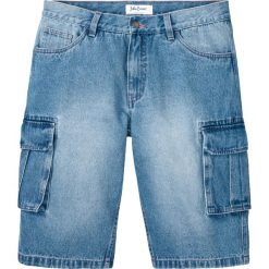 Długie bermudy dżinsowe bojówki, relaxed fit. Czarne jeansy męskie bonprix, z jeansu, długie. Za 134.99 zł.