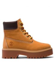Timberland Trapery Stone Street 6In Wp TB0A5RJD2311 Brązowy. Brązowe trapery damskie Timberland, z nubiku, bez zapięcia. Za 849.99 zł.