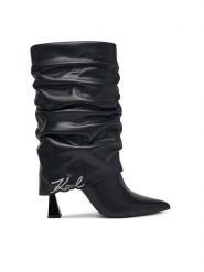 KARL LAGERFELD Botki Debutante KL32085 Czarny. Czarne botki damskie KARL LAGERFELD, bez wzorów, ze skóry, bez obcasa, na słupku, bez zapięcia. Za 1,409.00 zł.