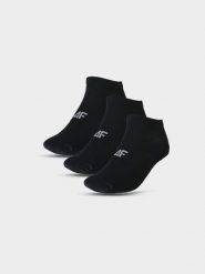 4F Skarpety casual przed kostkę (3-pack) męskie - czarne 39-42. Czarne skarpetki damskie 4F, bez wzorów, z bawełny. Za 44.99 zł.