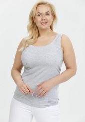 Jasnoszary Top Sinephia. Szare topy damskie Born2be, xl, bez wzorów, bez kołnierzyka, bez ramiączek. Za 29.99 zł.