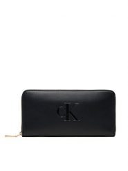 Calvin Klein Portfel Bold Ck Long Zip Around LV04F1077G Czarny. Czarne portfele damskie Calvin Klein, ze skóry. Za 219.99 zł.