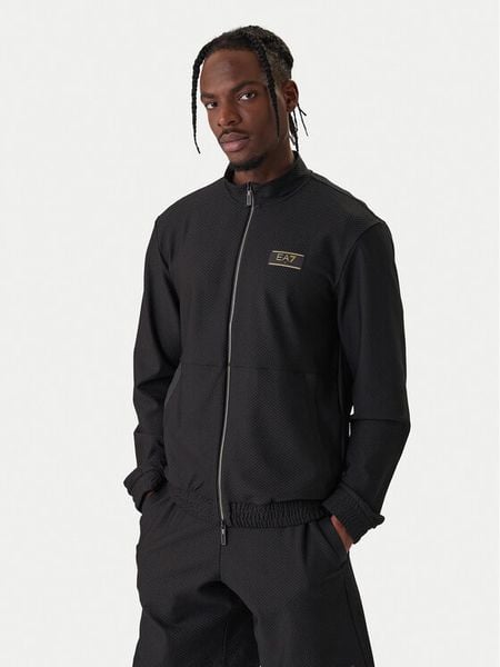 EA7 Emporio Armani Bluza 7M001338 AF21099 UC001 Czarny Regular Fit. Czarne bluzy męskie EA7 Emporio Armani, l, bez wzorów, z syntetyku, bez ramiączek, bez kaptura. Za 799.99 zł.