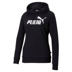 Damska Bluza Z Kapturem Z Logo ESS. Czarne bluzy damskie Puma, l, bez wzorów, bez ramiączek, z kapturem. Za 273.99 zł.