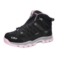Buty trekkingowe RIGEL MID skóra wodoodporne. Czarne obuwie trekkingowe damskie CMP, z gumy, bez zapięcia. Za 395.99 zł.